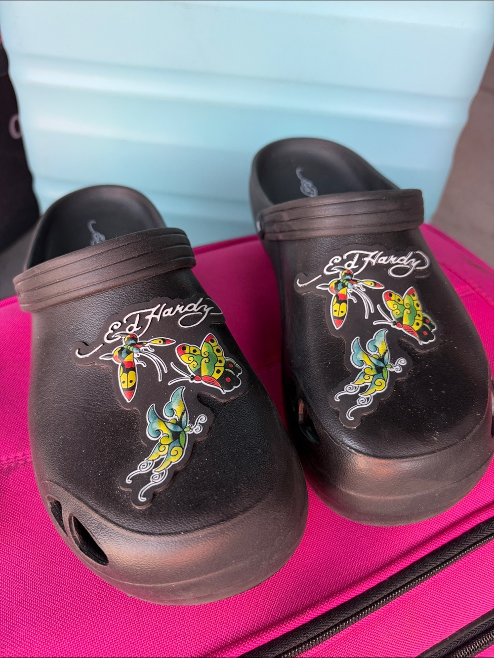 Ed Hardy Black Slip-On slides